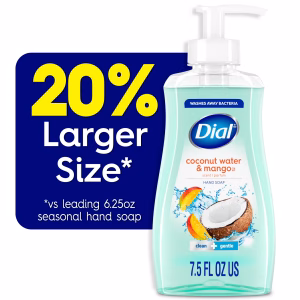Dial Hand Soap With Moisturizer, Coconut Water & Mango